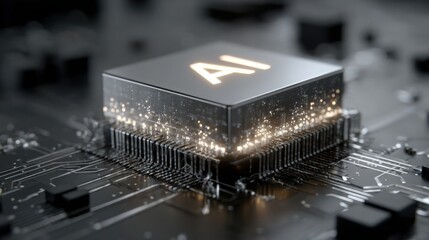 Close-up of a computer processor revealing intricate details of core engine driving advanced ai computational strategies