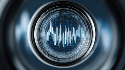 Camera lens capturing sound waves illustrating the concept of volatility and dynamic audio visualizations