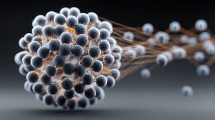 Collection of colorful spheres representing the autonomous growth mesh concept for networked nodes in business