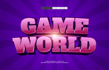 game world editable text effect for e-sport and streaming banner