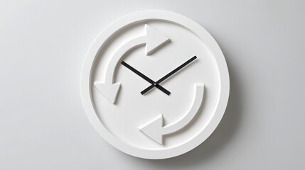 Creative clock made from white paper symbolizing the concept of resetting internal biological clocks in design