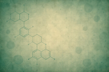 Green vintage molecular background