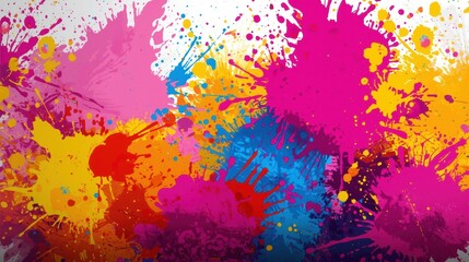 Obraz premium Vibrant explosion of colorful paint splatters and splashes