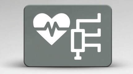 Heart and heartbeat icon merging together to create a powerful symbol of life and emotional connection in design