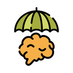 Mental health filled line color icon. Mental resilience illustration.