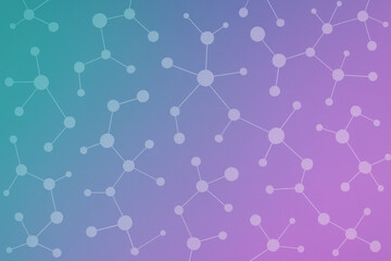 Purple turquoise molecular background