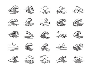 Ocean Wave Line Art Calm Coastal Breeze