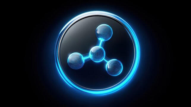 Blue glowing icon representing carbon smart token concept for eco-friendly initiatives in carbon footprint management