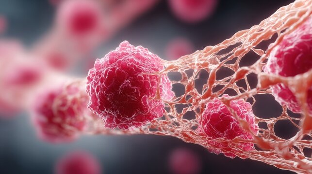 Detailed representation of a blood cell emphasizing its vital role in human circulation and overall health function