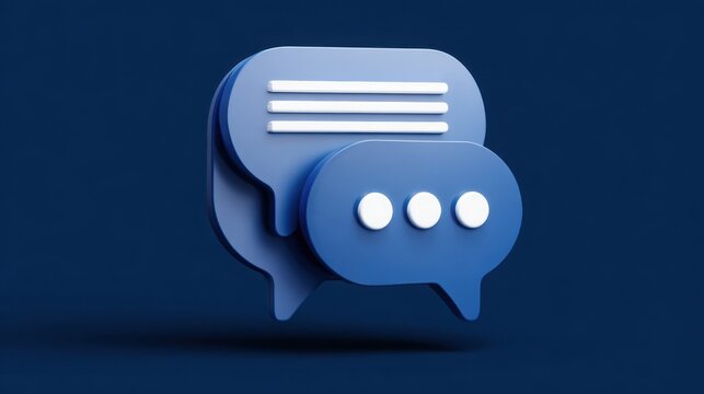 Smooth blue speech bubble icon representing communication requests and quotes in a modern digital context