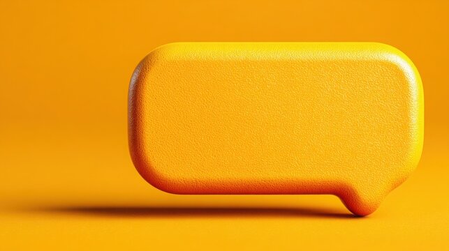 Yellow speech bubble icon signifying a suggestion node in chat representing communication and user interaction