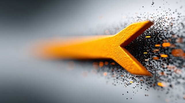 Bright yellow arrow indicating direction with a sense of movement and change in financial yield shifts for investments