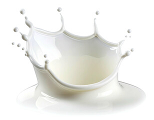 A dynamic capture of a milk crown splash, with a dark, transparent backdrop