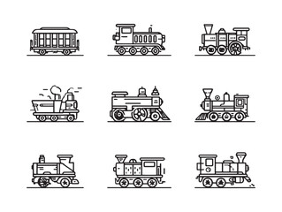 Old Classic Train Line Art Memories