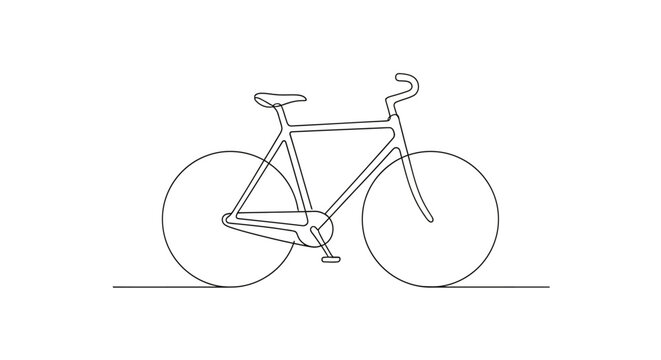 Minimalist bicycle line drawing on white background showcasing simplicity and design