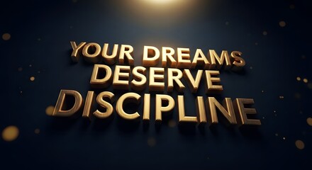Inspirational quote emphasizing that achieving dreams requires consistent effort and discipline for success