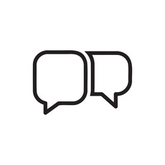 Naklejka premium Two overlapping black speech bubble icons