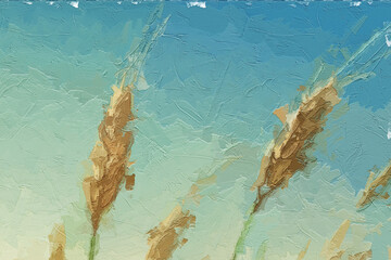 Various oil paintings, flowers, cattle, children, main force, kite flying, snow, wheat ears