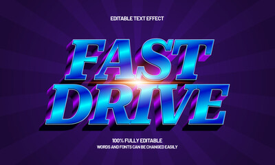 fast drive editable speed text effect for racing team logo