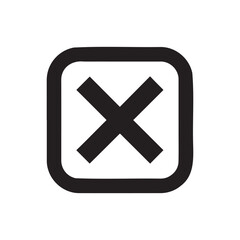Black cross mark inside a rounded square