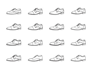 Oxford Shoes Line Art Sleek Modern Footwear