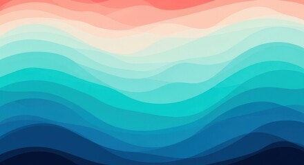 Waves of color blend in soothing gradients showcasing tranquility and serenity in abstract design