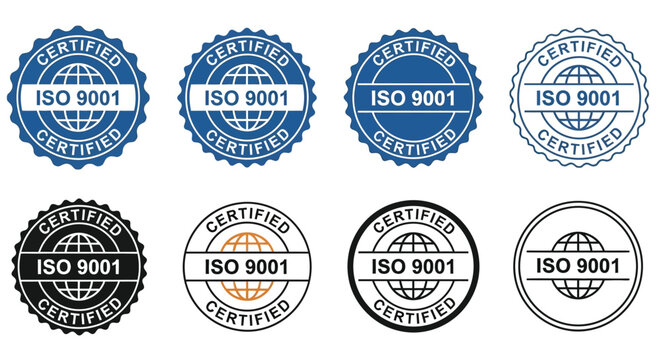 Iso 9001 certification vector quality management system standard