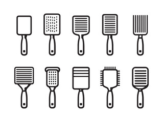 Paddle Brush line art detangles hair easily