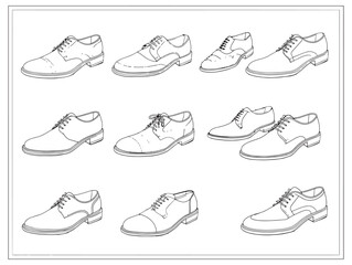 Oxford Shoes Line Art Timeless Elegant Style