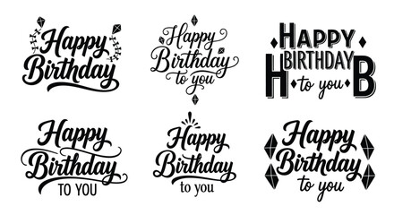 Fototapeta premium Happy birthday vector design elements for greeting card template