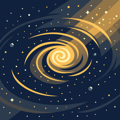 Golden Spiral Galaxy Vector Illustration