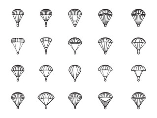 Parachute Skydiving Line Art Adventure Awaits