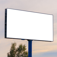 Obraz premium Background for design, billboards on city streets and along roads in the summer day