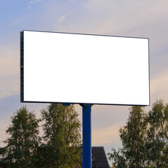 Fototapeta premium Background for design, white billboards on city streets and along roads