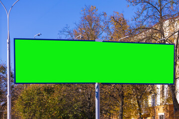 Background for design, white billboards on city streets and along roads
