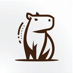 Line Art Capybara Logo – Elegant Minimal Vector