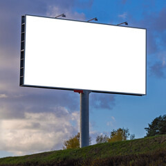 Fototapeta premium Background for design, white billboards on city streets and along roads