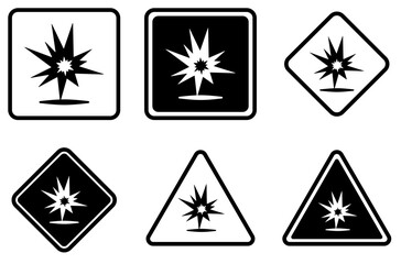 Vector set of a explosive symbol