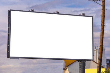 Obraz premium Background for design, white billboards on city streets and along roads