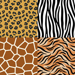 Seamless animal print pattern set Background