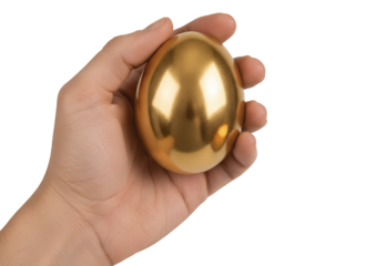 Hand Holding Shiny Golden Egg PNG