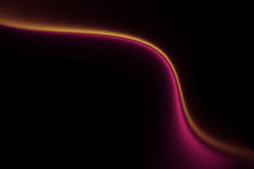 Black grainy background with orange and pink glowing shape, soft blur gradient texture noise poster design