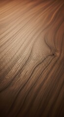 Naklejka premium Detailed close-up of a beautifully grained wooden surface displaying natural patterns in warm lighting