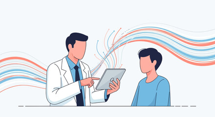 Medical Consultation Demonstrating Digital Healthcare And Innovative Patient Data Analysis