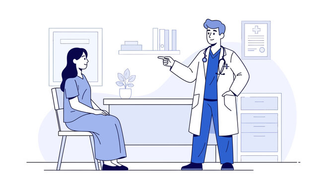 Medical Consultation: Doctor Provides Diagnosis and Directions to Patient