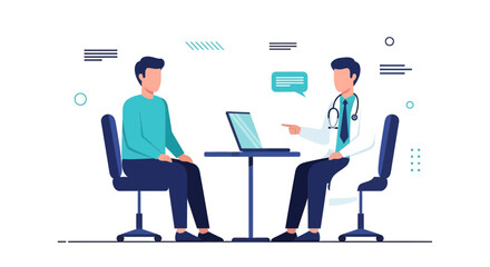 Medical Consultation: Patient And Physician Discussing Health Assessment And Digital Solutions