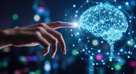 Connecting minds with technology in a futuristic digital landscape of neural networks and innovation