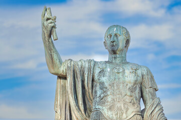 Bronze statue of Emperor Nerva in Rome