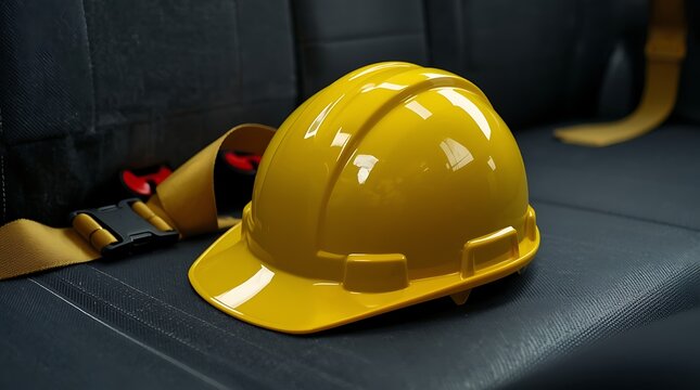 Yellow safety helmet isolated , helmet