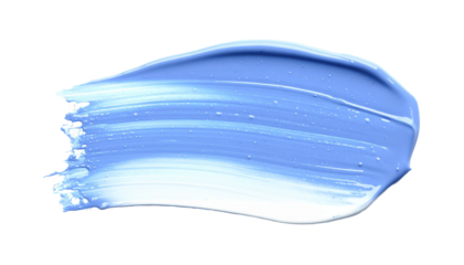 textured abstract blue color paint stroke isolated on transparent background, png